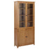 Maison Madeleine - Bookcase with 4 Doors 90x35x200 cm Solid Oak Wood and Glass