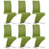 Swen Studio - Dining Chairs with Zigzag Shape 6 pcs Green Faux Leather