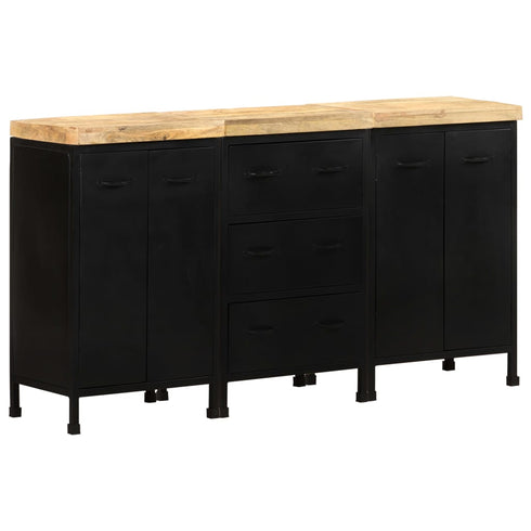 Rustika Rowe - Sideboard with 3 Drawers and 4 Doors Rough Mango Wood (2x323575+323576)
