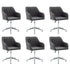 Swen Studio - Swivel Dining Chairs 6 pcs Dark Grey Fabric (UK/IE/FI/NO only) (6x331499)