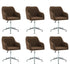 Swen Studio - Swivel Dining Chairs 6 pcs Brown Fabric (UK/IE/FI/NO only) (6x331501)