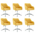 Swen Studio - Swivel Dining Chairs 6 pcs Yellow Fabric (UK/IE/FI/NO only) (6x331505)