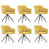 Swen Studio - Swivel Dining Chairs 6 pcs Mustard Yellow Fabric (UK/IE/FI/NO only) (3x331513)