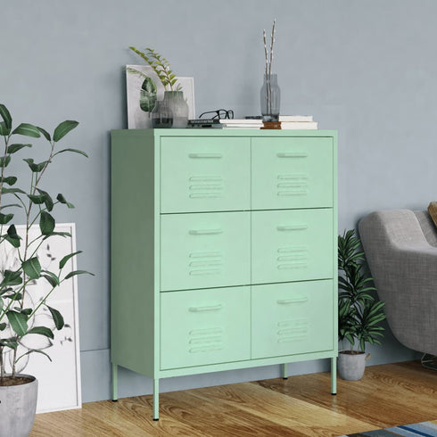 Lady Jillian - Drawer Cabinet Mint 80x35x101,5 cm Steel