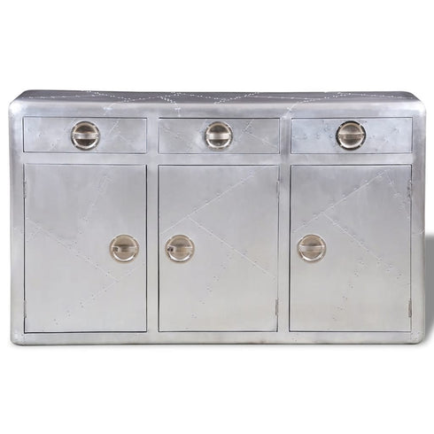 Rustika Rowe - Aviator Sideboard 3 Drawers Vintage Aircraft Airman Aluminium