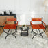 Swen Studio - Folding Chairs 2 pcs Black and Brown Real Leather