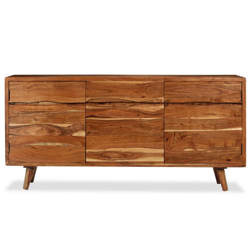 Swen Studio - Sideboard Solid Wood with Carved Doors 160x40x75 cm