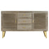 Rustika Rowe - Drawer Cabinet Solid Mango Wood Grey with Brass 140x40x80 cm
