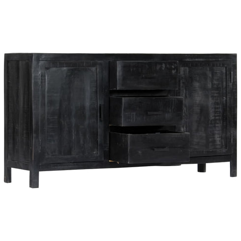 Rustika Rowe - Sideboard Black 147x40x80 cm Solid Mango Wood