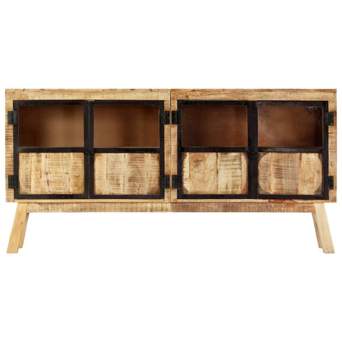 Rustika Rowe - Sideboard Brown and Black 160x30x80 cm Solid Rough Mango Wood