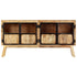 Rustika Rowe - Sideboard Brown and Black 160x30x80 cm Solid Rough Mango Wood