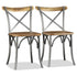Swen Studio - Dining Chairs 6 pcs Solid Mango Wood and Steel Cross Back