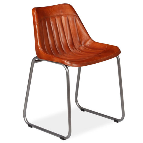 Swen Studio - Dining Chairs 6 pcs Brown Real Leather