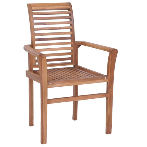 Swen Studio - 3072945 Stacking Dining Chairs 8 pcs Solid Teak Wood (2x44665)