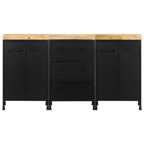 Rustika Rowe - Sideboard with 3 Drawers and 4 Doors Rough Mango Wood (2x323575+323576)