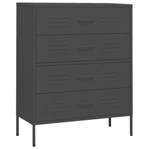Lady Jillian - Chest of Drawers Anthracite 80x35x101,5 cm Steel