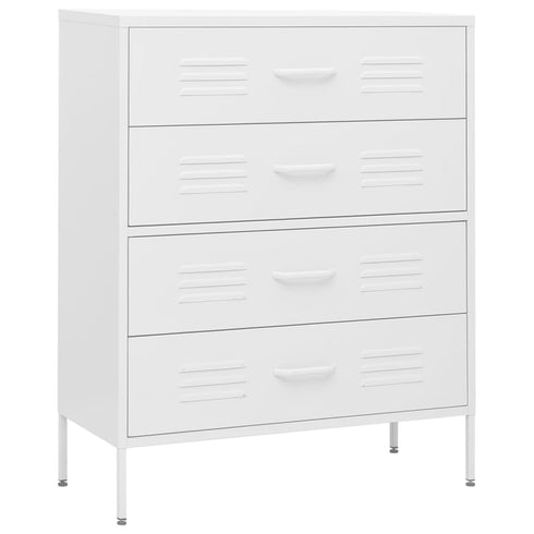 Lady Jillian - Chest of Drawers White 80x35x101,5 cm Steel