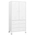 Lady Jillian - Industrial Wardrobe White 90x50x180 cm Metal