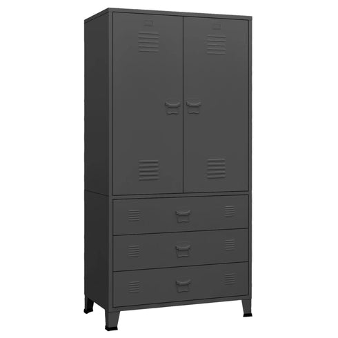 Lady Jillian - Industrial Wardrobe Anthracite 90x50x180 cm Metal
