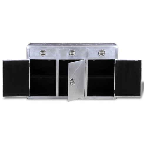 Rustika Rowe - Aviator Sideboard 3 Drawers Vintage Aircraft Airman Aluminium