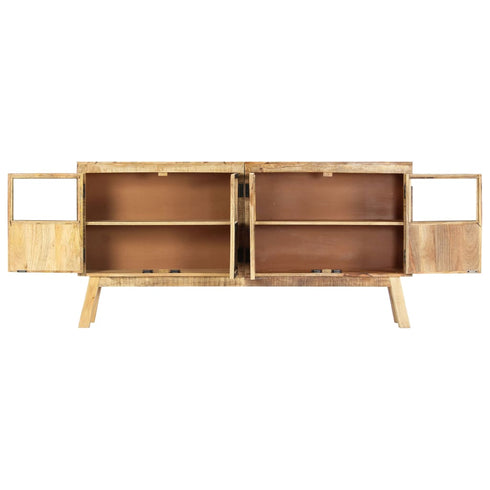 Rustika Rowe - Sideboard Brown and Black 160x30x80 cm Solid Rough Mango Wood