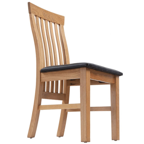Swen Studio - Dining Chairs 6 pcs Solid Oak Wood and Faux Leather