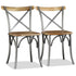 Swen Studio - Dining Chairs 6 pcs Solid Mango Wood and Steel Cross Back