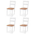 Maison Madeleine - Dining Set 5 Pieces MDF and Rubberwood White