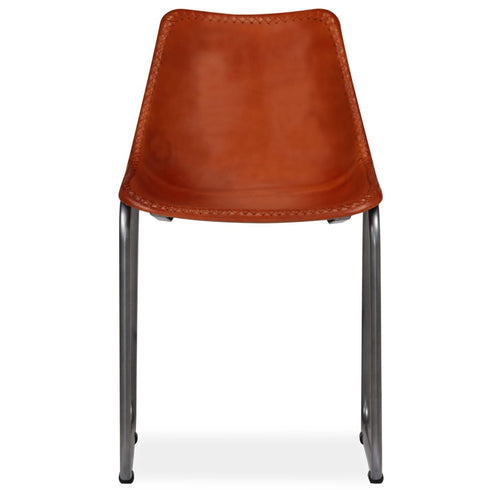 Swen Studio - Dining Chairs 4 pcs Brown Real Leather