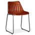Swen Studio - Dining Chairs 6 pcs Brown Real Leather