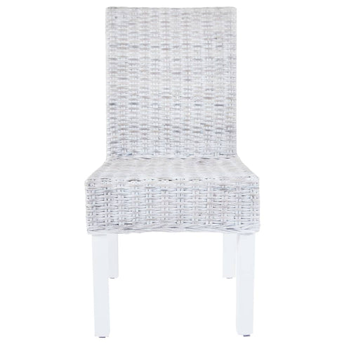 Swen Studio - Dining Chairs 6 pcs Light Brown Kubu Rattan and Mango Wood(3x246654)