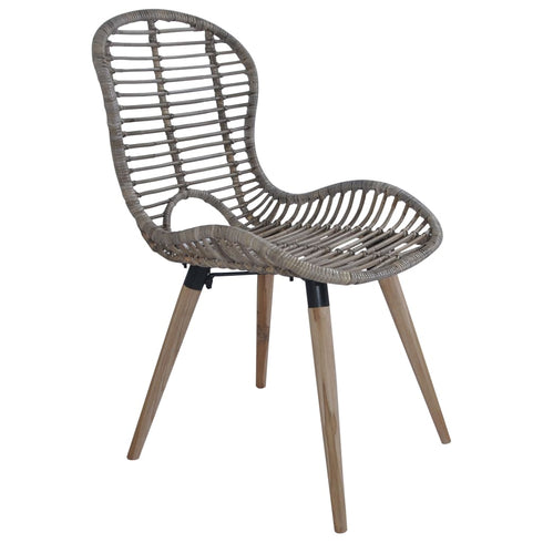 Swen Studio - Dining Chairs 6 pcs Brown Natural Rattan