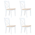 Maison Madeleine - 5 Piece Dining Set Solid Rubber Wood White and Brown