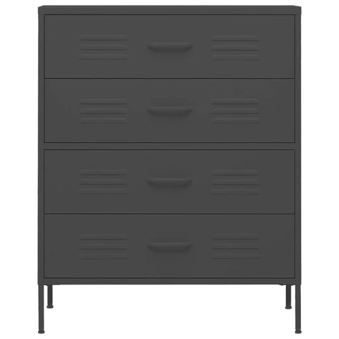 Lady Jillian - Chest of Drawers Anthracite 80x35x101,5 cm Steel