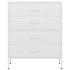 Lady Jillian - Chest of Drawers White 80x35x101,5 cm Steel