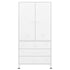 Lady Jillian - Industrial Wardrobe White 90x50x180 cm Metal