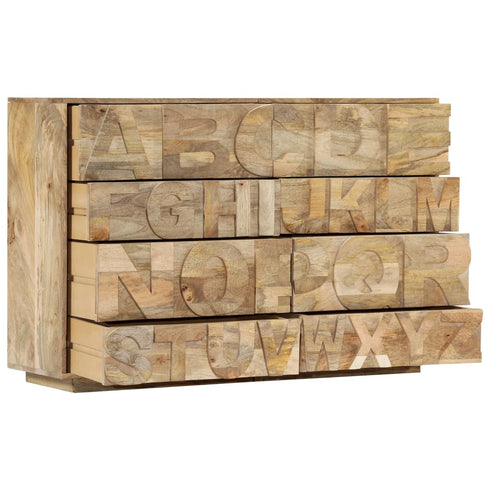 Rustika Rowe - Alphabet Cabinet with 6 Drawers 120x35x79 cm Solid Mango Wood