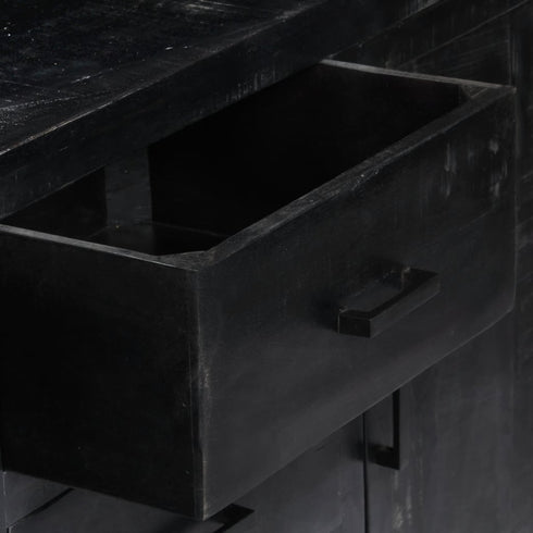 Rustika Rowe - Sideboard Black 147x40x80 cm Solid Mango Wood
