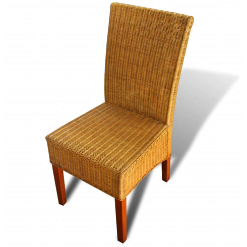 Swen Studio - Dining Chairs 6 pcs Brown Natural Rattan