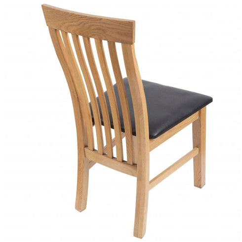 Swen Studio - Dining Chairs 6 pcs Solid Oak Wood and Faux Leather
