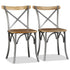 Swen Studio - Dining Chairs 4 pcs Solid Mango Wood and Steel Cross Back
