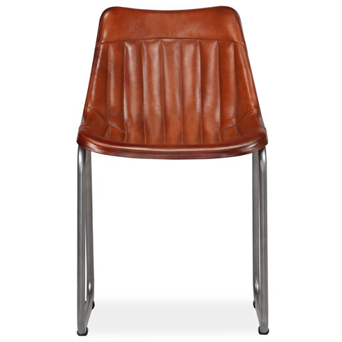 Swen Studio - Dining Chairs 6 pcs Brown Real Leather
