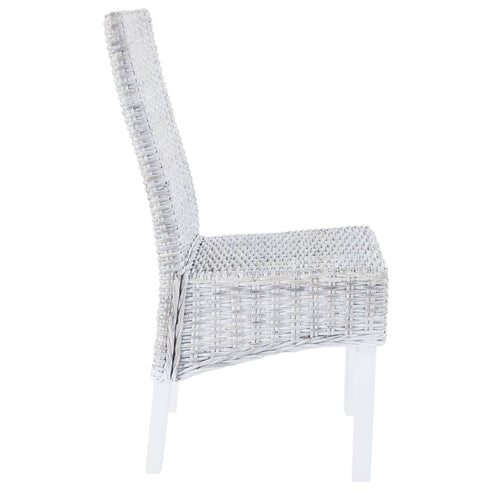 Swen Studio - Dining Chairs 6 pcs Light Brown Kubu Rattan and Mango Wood(3x246654)