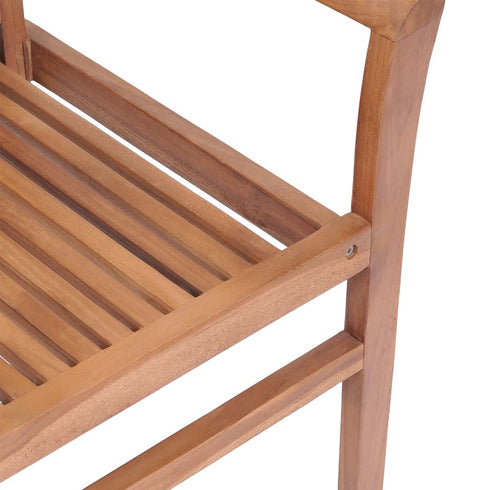Swen Studio - 3072944 Stacking Dining Chairs 6 pcs Solid Teak Wood (44664+44665)