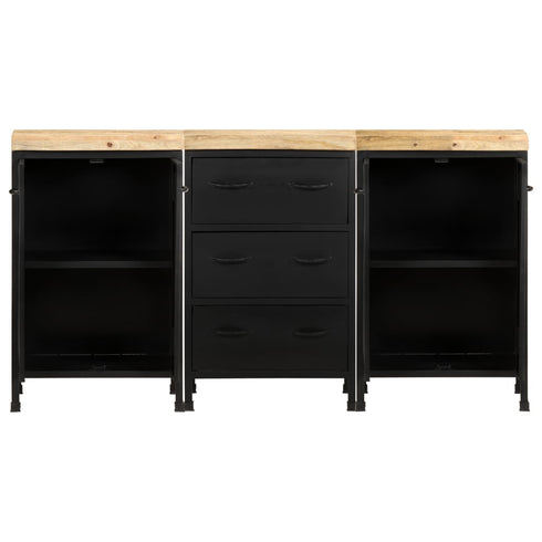 Rustika Rowe - Sideboard with 3 Drawers and 4 Doors Rough Mango Wood (2x323575+323576)