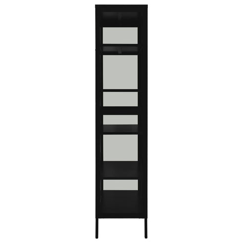 Lady Jillian - Display Cabinet Black 90x40x180 cm Steel and Tempered Glass