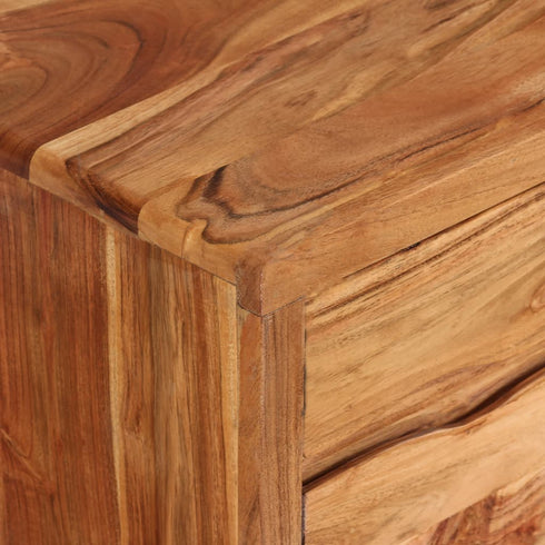 Swen Studio - TV Cabinet Solid Acacia Wood with Carved Doors 117x30x40 cm