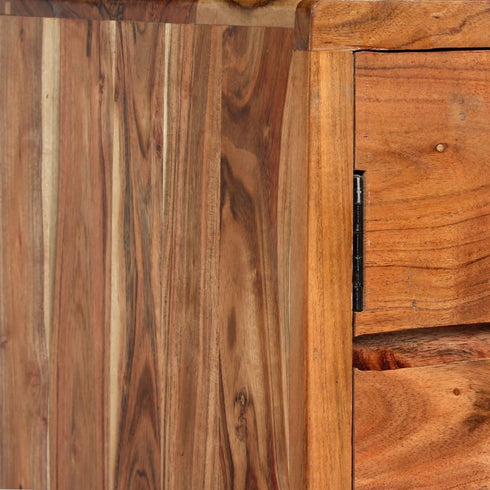 Swen Studio - Sideboard Solid Wood with Carved Doors 160x40x75 cm