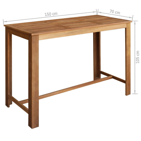 Maison Madeleine - Bar Table and Chair Set 7 Pieces Solid Acacia Wood