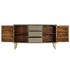 Rustika Rowe - Drawer Cabinet Solid Mango Wood Grey with Brass 140x40x80 cm